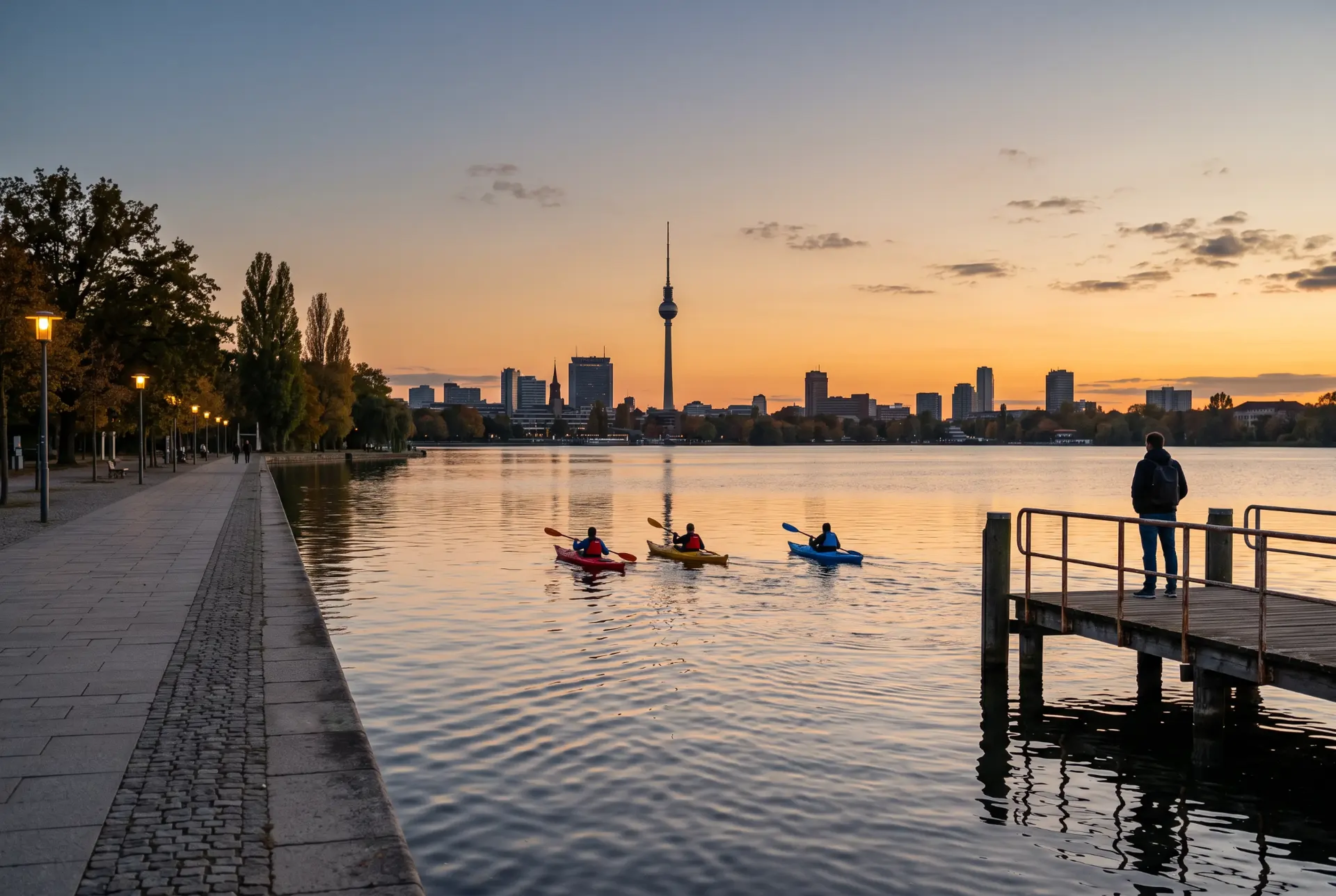 Segelboote auf der Außenalster in Hamburg